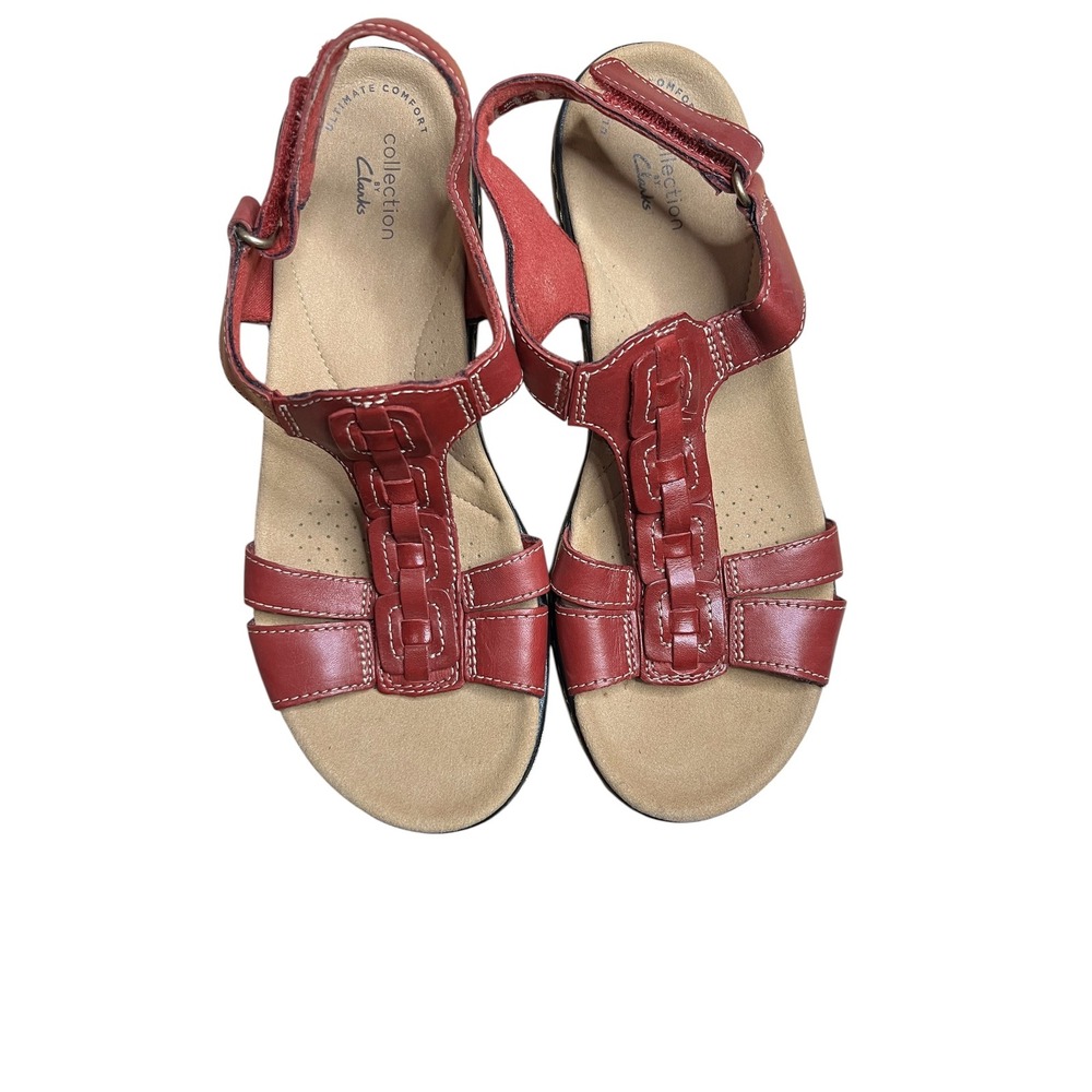 Clarks Women's - Laurieann Kay Sandals - Red - Size 7 - Picture 6 of 7